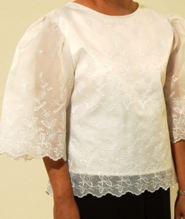  Girls' Kimona blouse White Corinthian Organza 100298 White 